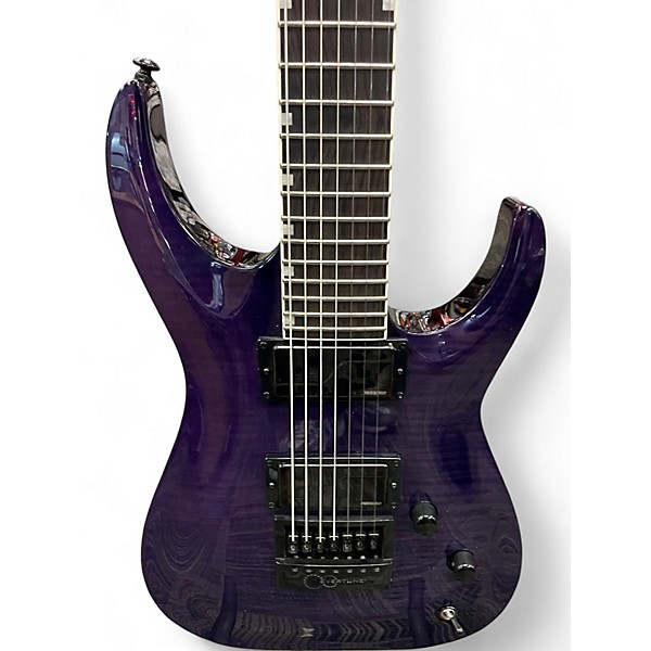 Used ESP SH7ET Transparent purple Solid Body Electric Guitar