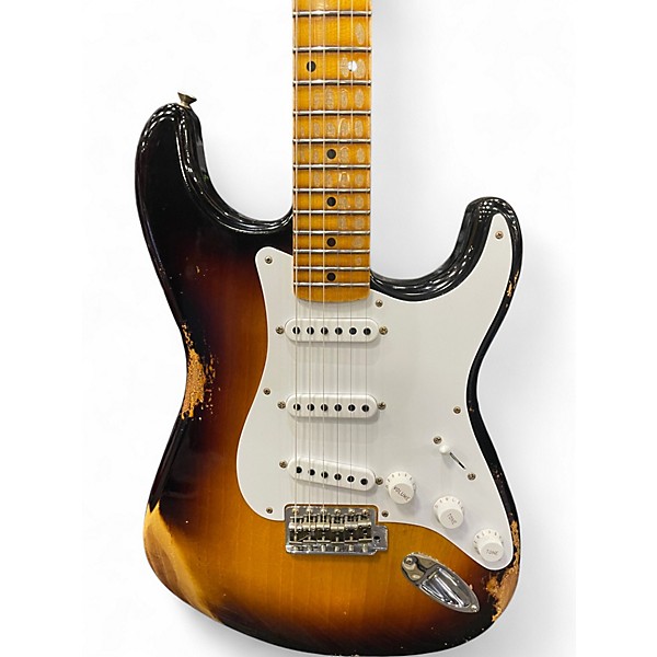 Used Fender CUSTOM SHOP STD 70TH ANNIVAERSARY 1954 HEAVY RELIC STRAT 2 Color Sunburst Solid Body Electric Guitar