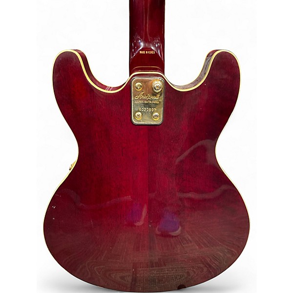 Vintage 1980s Aria TA-60 Burgundy Hollow Body Electric Guitar