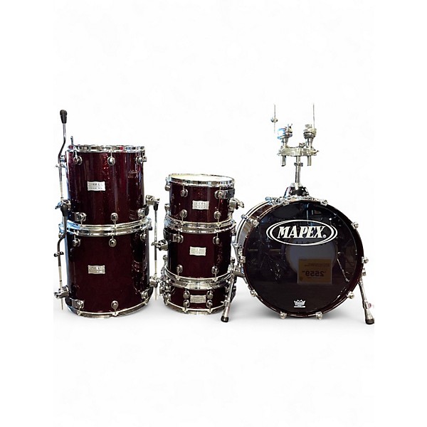 Used Mapex 6 Piece CUSTOM SATURN SERIES PRO BLACK CHERRY Drum Kit