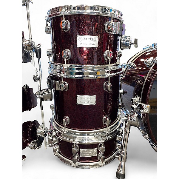 Used Mapex 6 Piece CUSTOM SATURN SERIES PRO BLACK CHERRY Drum Kit