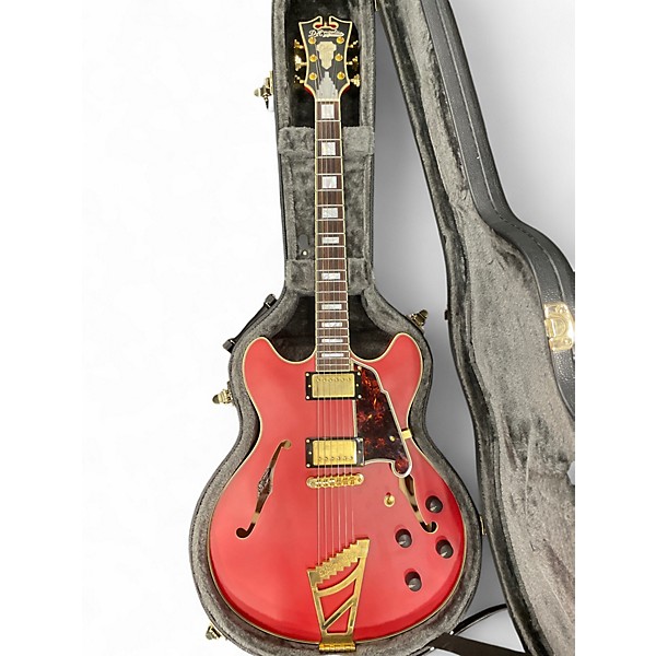 Used D'Angelico DLX DCTP Satin Red Hollow Body Electric Guitar