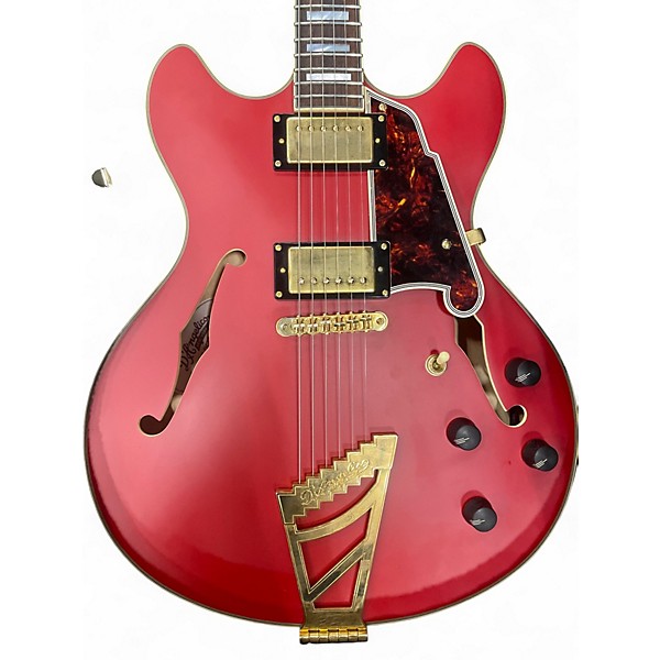 Used D'Angelico DLX DCTP Satin Red Hollow Body Electric Guitar