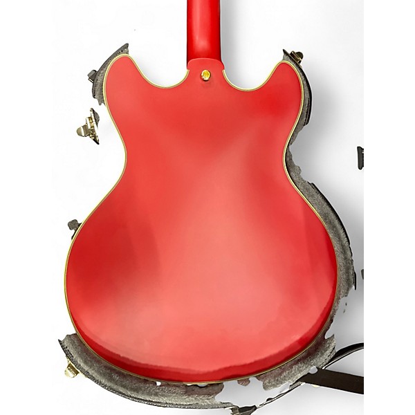 Used D'Angelico DLX DCTP Satin Red Hollow Body Electric Guitar