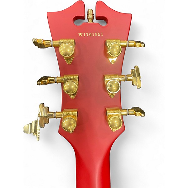 Used D'Angelico DLX DCTP Satin Red Hollow Body Electric Guitar