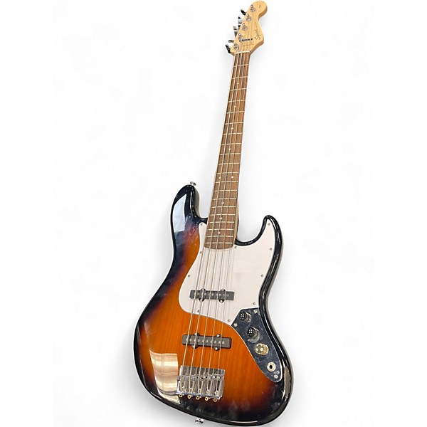 Used Squier Affinity Jazz Bass V 5 String Tobacco Sunburst Electric Bass Guitar