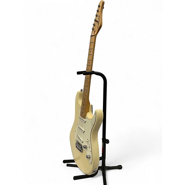 Used 2024 Schecter Guitar Research USA Custom Shop Traditional SSS Vintage White Solid Body Electric Guitar