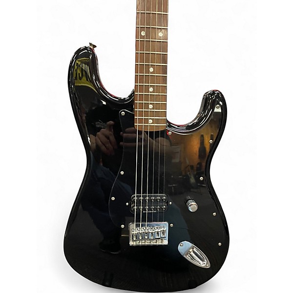 Used Squier Tom Delonge Signature Stratocaster Black Solid Body Electric Guitar