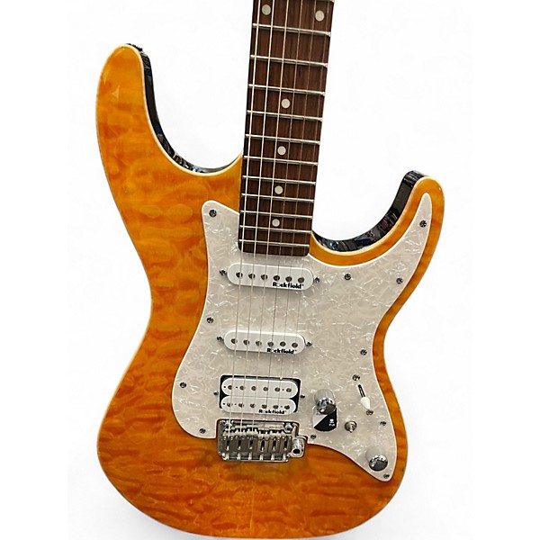 Used Michael Kelly MK65AMPRB Amber Solid Body Electric Guitar