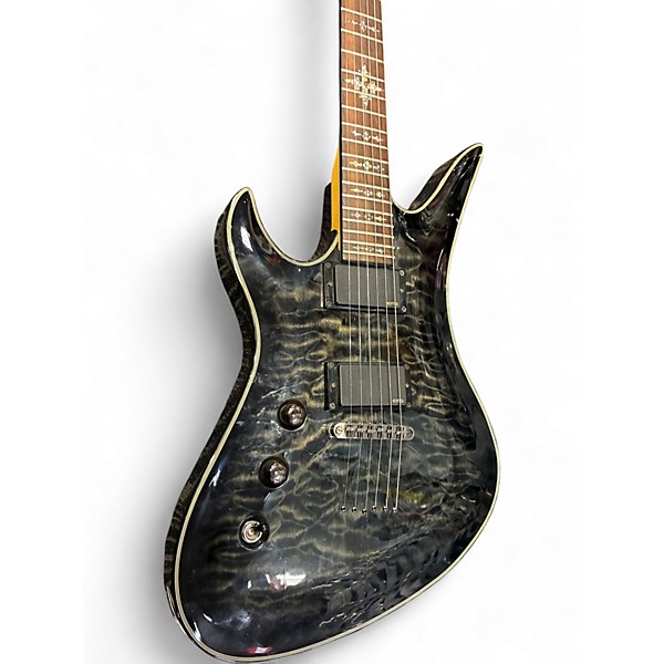 Used Schecter Guitar Research Damien Elite Avenger Left Handed Trans Charcoal Electric Guitar