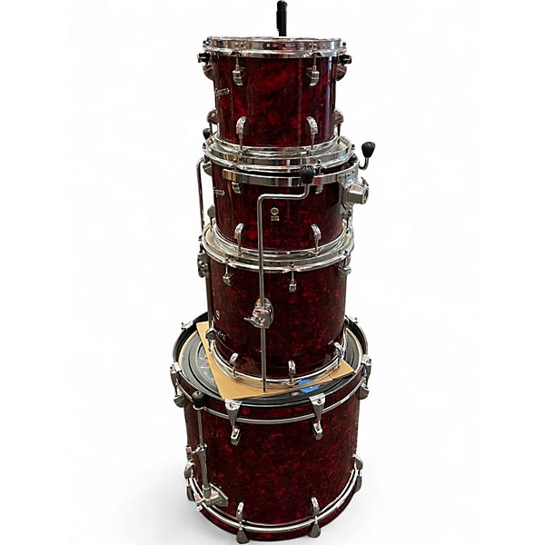Used Rogers 4 Piece Londoner 4 Pc Shell Pack (No Tom Arms) Red Pearl Drum Kit