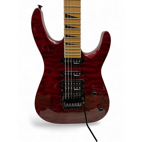 Used Jackson JS34Q Dinky TRANSPARENT RED Solid Body Electric Guitar