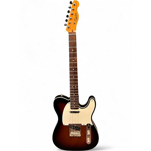Used Squier Telecaster Custom 2 Tone Sunburst Solid Body Electric Guitar