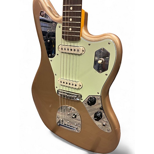 Used 2025 Fender American Professional Classic Jaguar Faded Firemist Gold Solid Body Electric Guitar