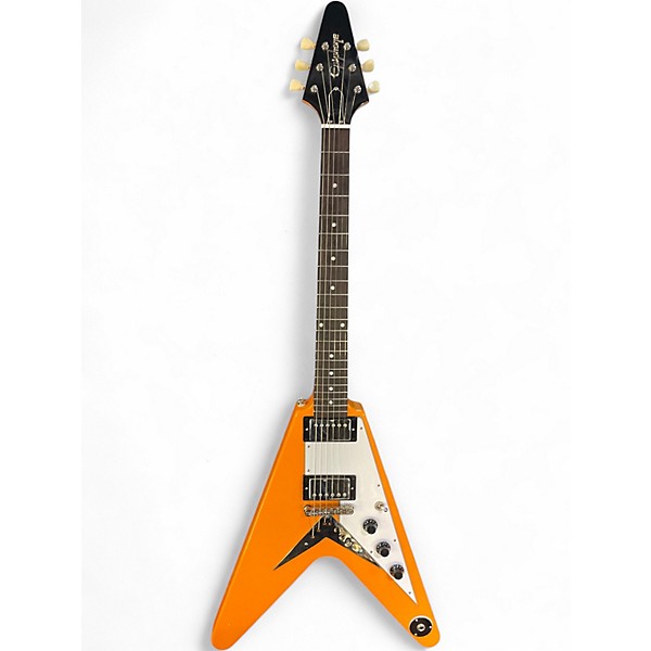 Used 2024 Epiphone Flying V Citrus Sparkle Solid Body Electric Guitar