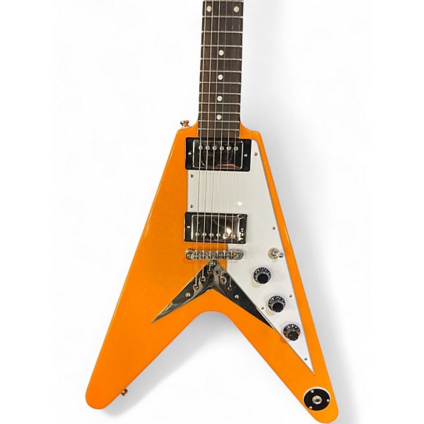 Used 2024 Epiphone Flying V Citrus Sparkle Solid Body Electric Guitar