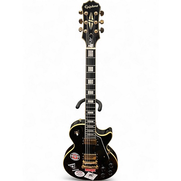 Used Epiphone Les Paul Custom Black and Gold Solid Body Electric Guitar