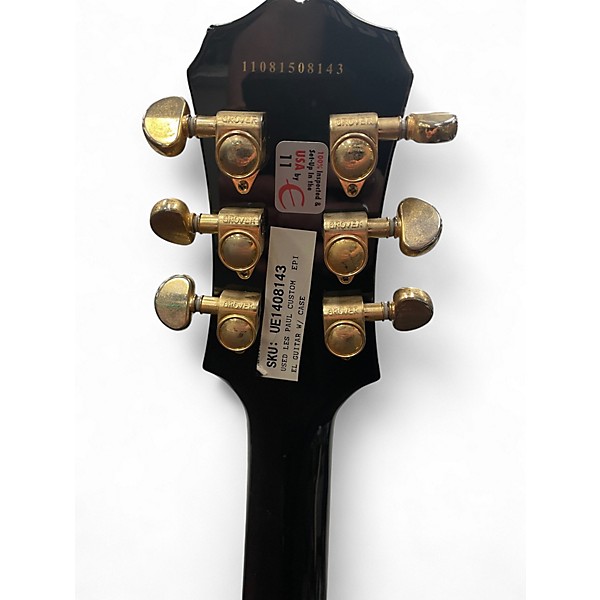 Used Epiphone Les Paul Custom Black and Gold Solid Body Electric Guitar