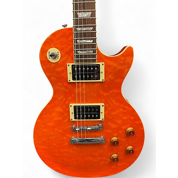 Used Epiphone Les Paul Classic Quilt top Orange Solid Body Electric Guitar