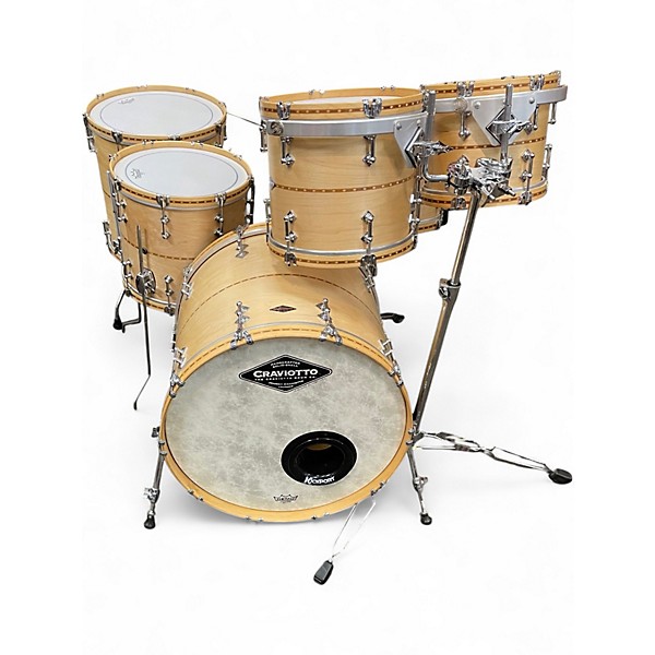 Used 2022 Craviotto 6 Piece Custom Shop Maple Natural Drum Kit