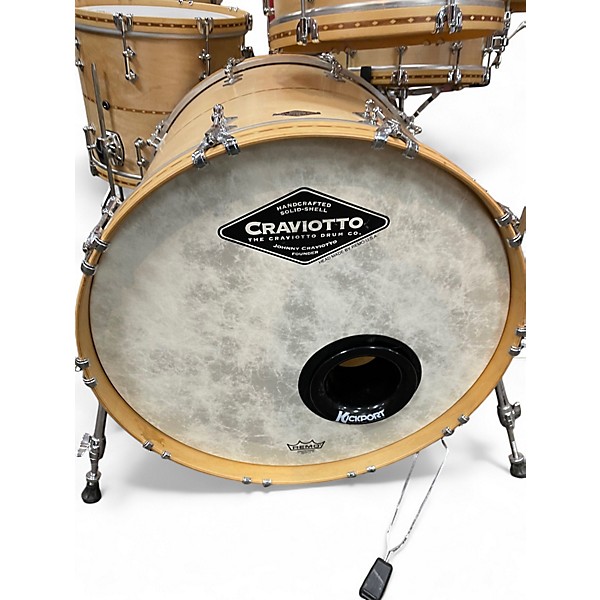 Used 2022 Craviotto 6 Piece Custom Shop Maple Natural Drum Kit