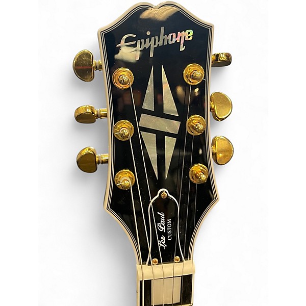 Used Epiphone Les Paul Custom Black Solid Body Electric Guitar