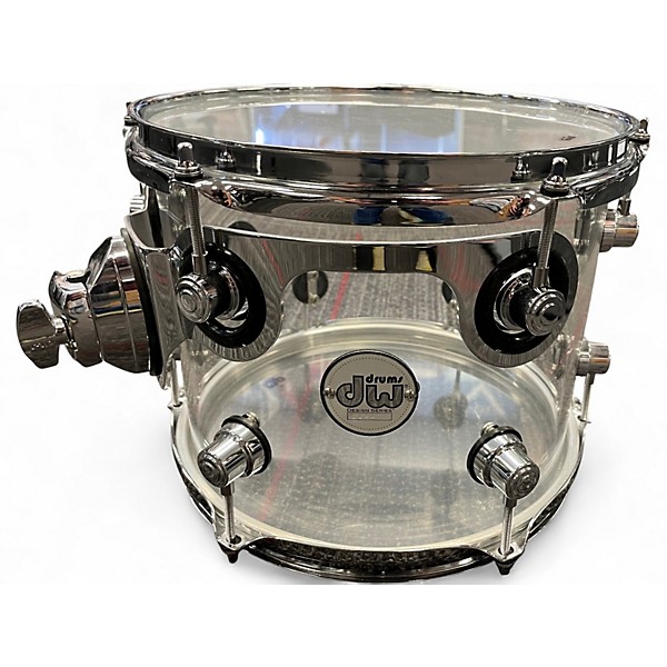 Used DW 8X10 design series acrylic tom Clear Drum
