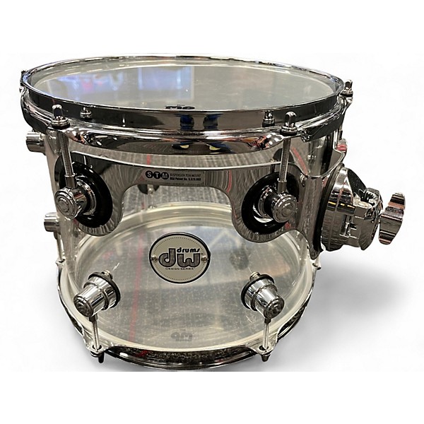 Used DW 8X10 design series acrylic tom Clear Drum