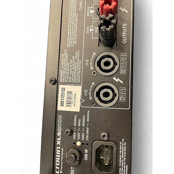 Used Crown XLS2000 Power Amp