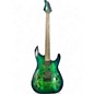 Used Schecter Guitar Research CR-6 BLUE AND GREEN Solid Body Electric Guitar thumbnail