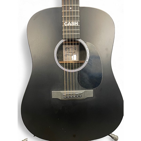 Used Martin DX Johnny Cash Black Acoustic Electric Guitar
