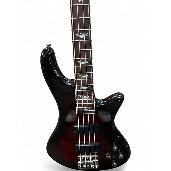 Used Schecter Guitar Research Stiletto Elite 4 String Black Cherry Electric Bass Guitar