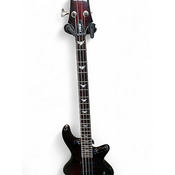 Used Schecter Guitar Research Stiletto Elite 4 String Black Cherry Electric Bass Guitar