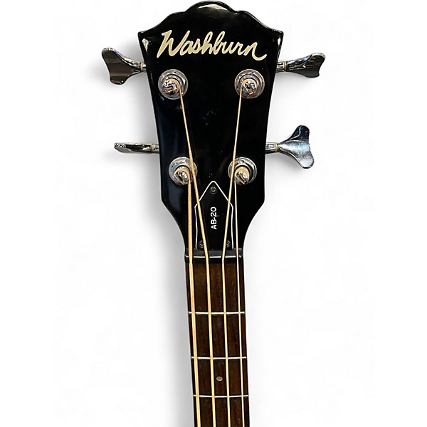 Used Washburn ab20 Ebony Acoustic Bass Guitar