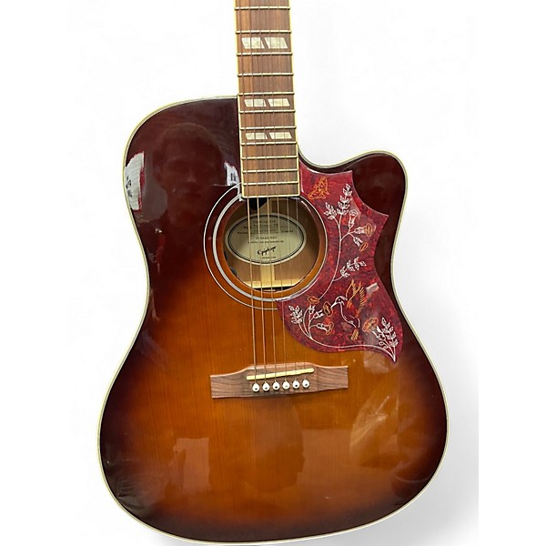 Used Epiphone Hummingbird Pro 2 Color Sunburst Acoustic Electric Guitar