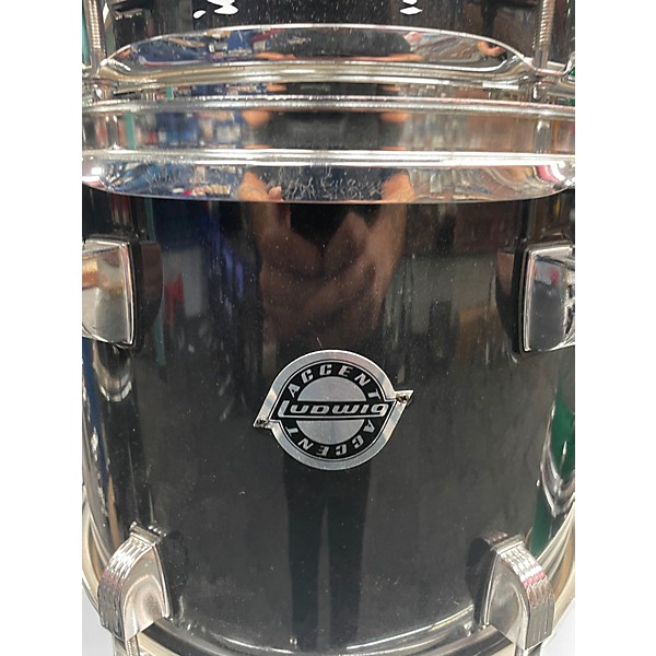 Used Ludwig 5 Piece Accent Black Drum Kit