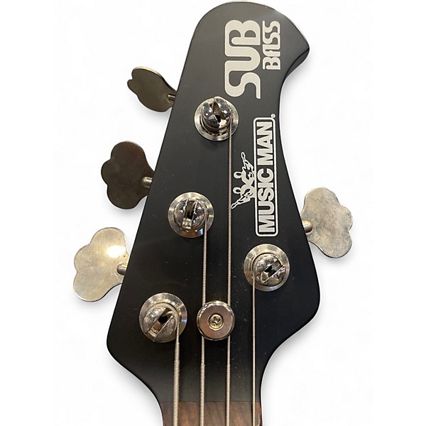 Used Ernie Ball Music Man Stingray SUB Bass BLACK WITH DIAMOND PLATE Electric Bass Guitar