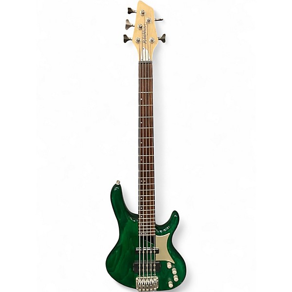 Used Washburn RB2502 Trans Green Electric Bass Guitar