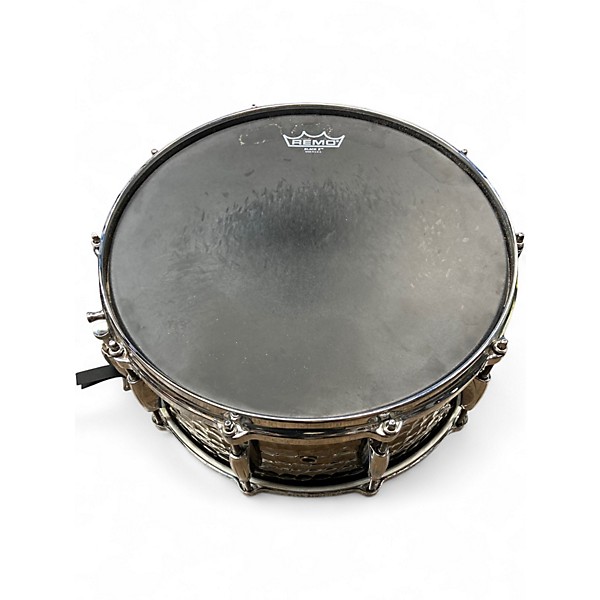 Used Gretsch Drums 14in HAMMERED BLACK STEEL Black Chrome Drum