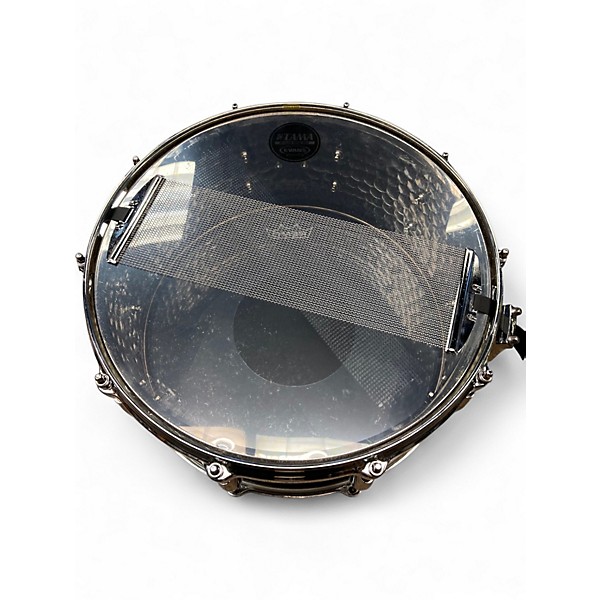 Used Gretsch Drums 14in HAMMERED BLACK STEEL Black Chrome Drum