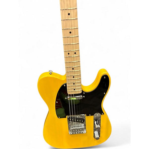 Used Squier Telecaster Black and Yellow Solid Body Electric Guitar