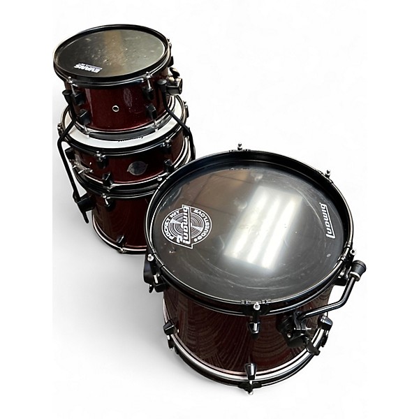 Used Ludwig 4 Piece Questlove Pocket Kit red sparkle Drum Kit