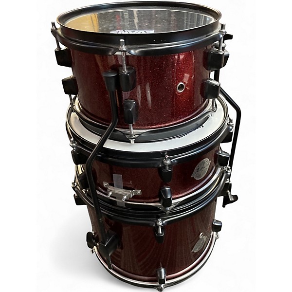 Used Ludwig 4 Piece Questlove Pocket Kit red sparkle Drum Kit