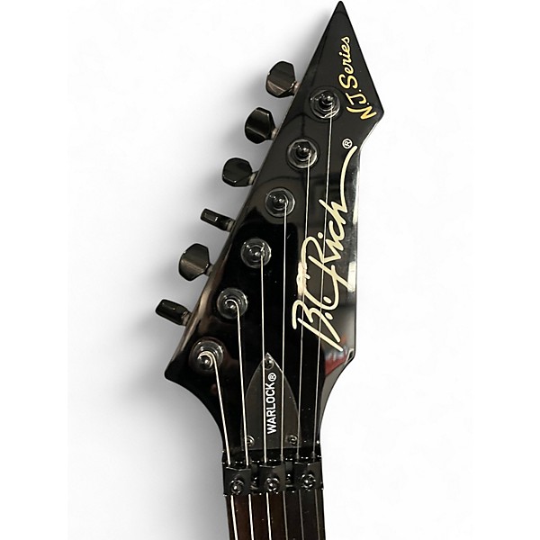 Used B.C. Rich Stranger Things "Eddie's" Inspired NJ Series Warlock Black Solid Body Electric Guitar