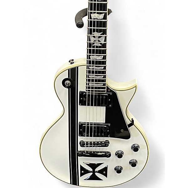 Used ESP LTD James Hetfield Signature Iron Cross White Solid Body Electric Guitar