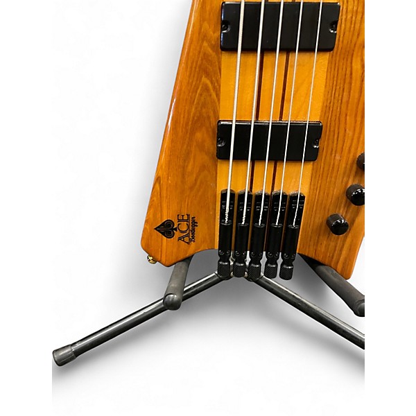 Used Bootleg Guitars Ace 5 String Natural Electric Bass Guitar