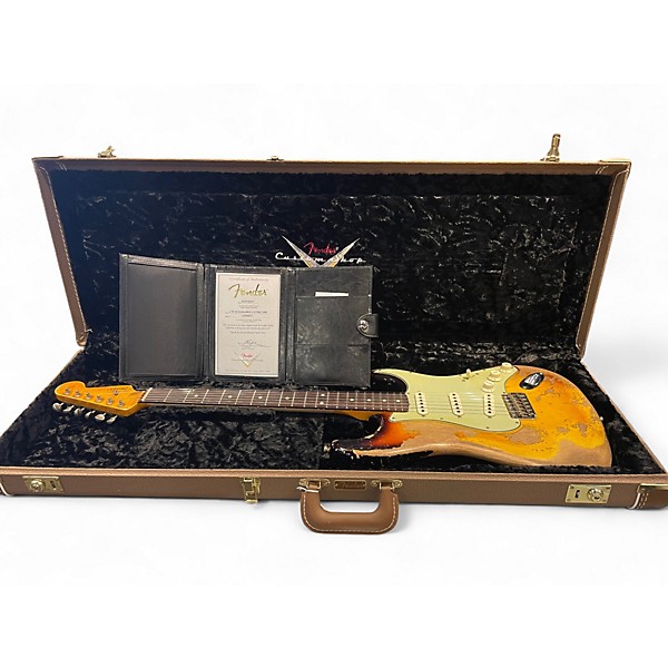 Used 2023 Fender Custom Shop Dual Mag II Strat Super Heavy Relic Aged 3 Color Sunburst Solid Body Electric Guitar