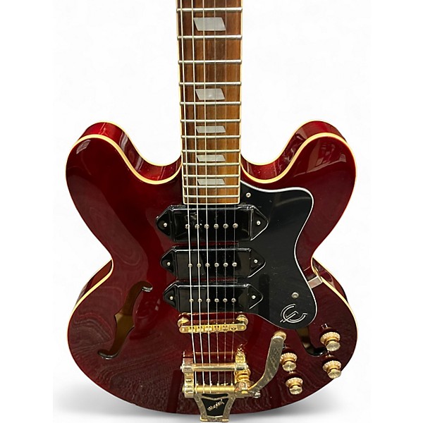 Used Epiphone Riviera P93 Wine Red Hollow Body Electric Guitar