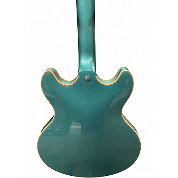 Used D'Angelico Premier Series DC Turquoise Hollow Body Electric Guitar