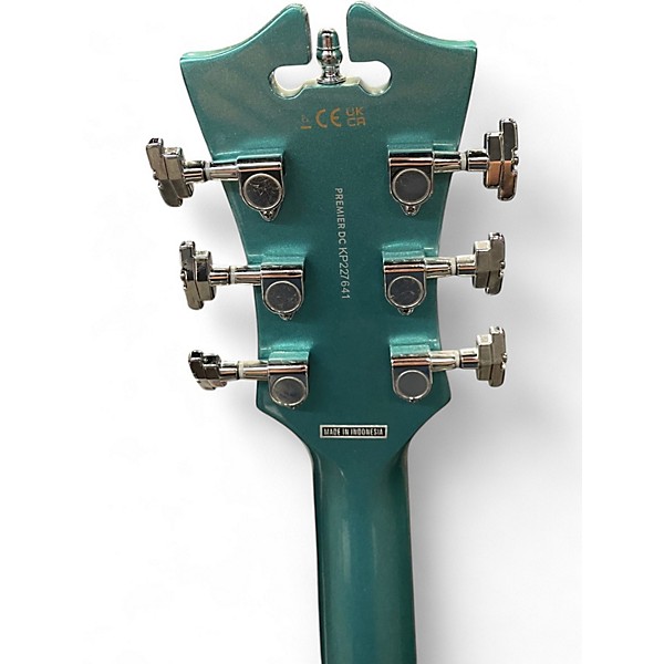 Used D'Angelico Premier Series DC Turquoise Hollow Body Electric Guitar